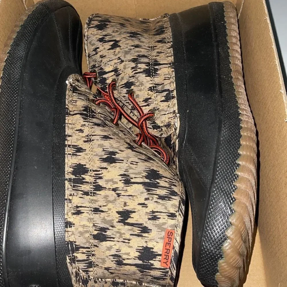 SPERRY BREAKWATER LU BR CAMO Waterproof Duck Boots‎ STS24392 Black MEN 10 NEW